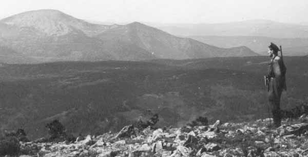 Кузнецкий Ала-Тау. 1956 г. Снимок с высоты 1525 м. Видны Мургинские гольцы