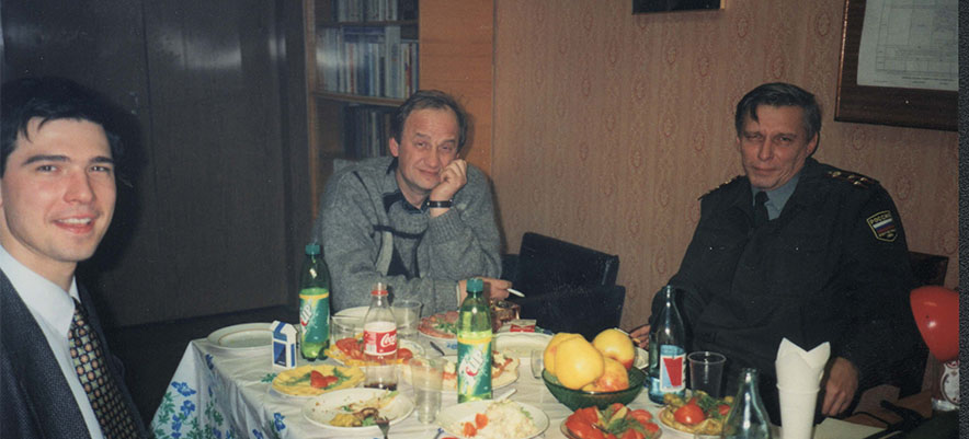 После семинара. Воронов (Автэкс), Воробьев В.И. и Цуканов.