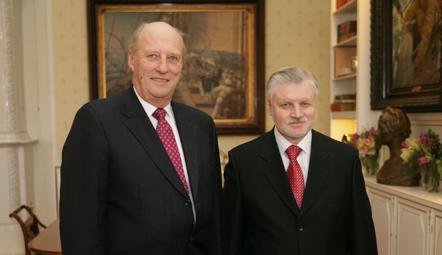 Сергей Миронов и король Норвегии Харальд V. 2007 г.