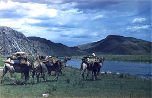 Монголия. Переправа через реку. 1985  г.